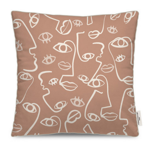 Coussin Outdoor multi Visage rose