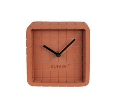 Horloge carré terracotta 