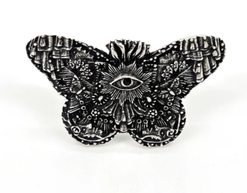 Broche papillon sacr silver