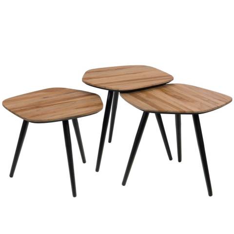 Set 3 tables basses Teck Bella